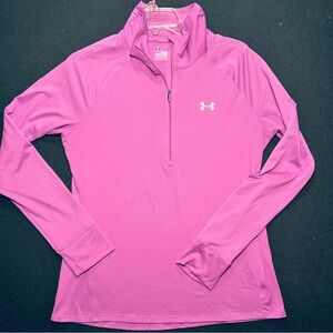 Lavender Under Armour All Season Gear 3/4 zip warmup top, L